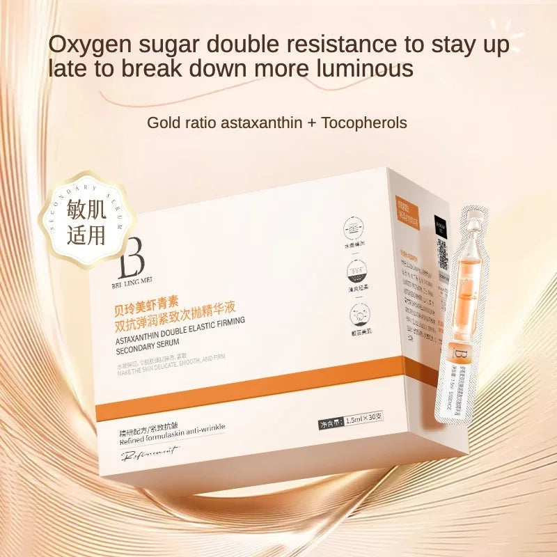 Astaxanthin Anti-Aging Facial Serum Hydrating Moisturising Fade Fine Lines Serum Whitening Hydrating Face Care Essence 30Pcs