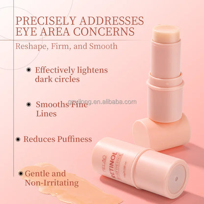 OEM Retinol & Caffeine Eye Balm Stick Dark Circles Relief PDRN Collagen Peptide Eye Stick Smooths Fine Lines Multi Balm Stick