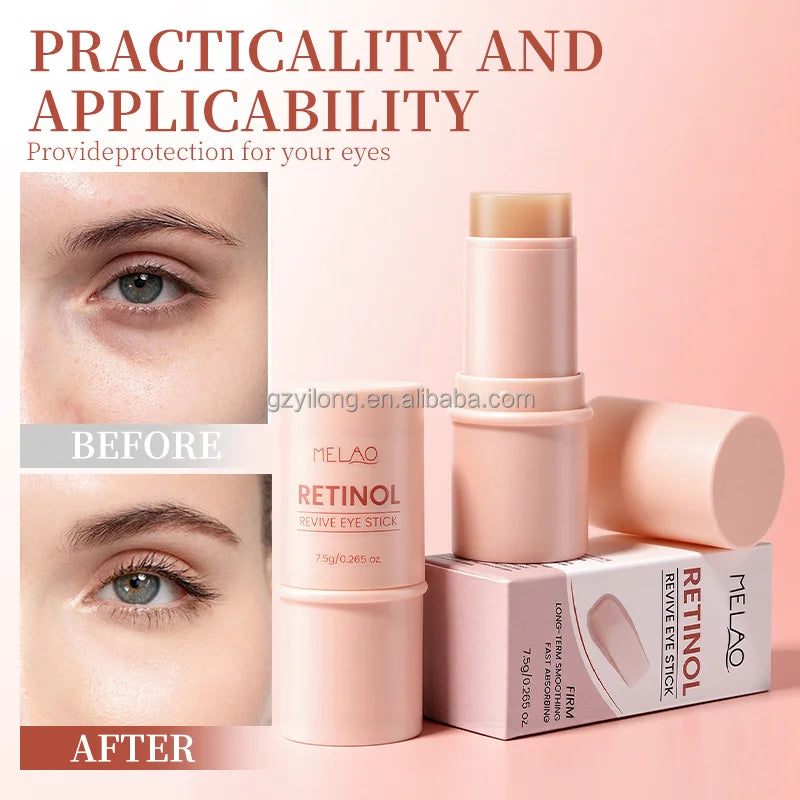 OEM Retinol & Caffeine Eye Balm Stick Dark Circles Relief PDRN Collagen Peptide Eye Stick Smooths Fine Lines Multi Balm Stick